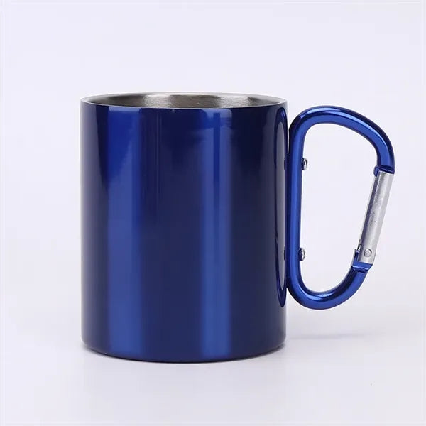 8oz Stainless Steel Camping Mug with Carabiner Handle