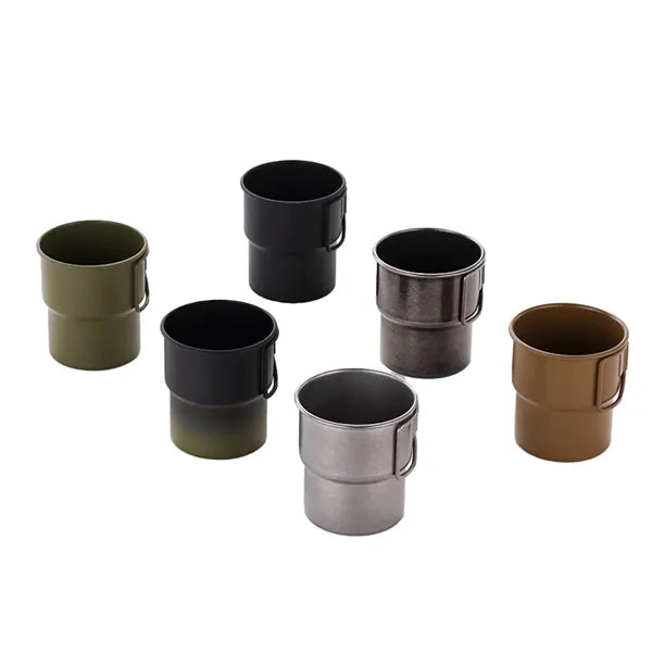 11oz Stainless Steel Outdoors Camping Cup Foldable Handles