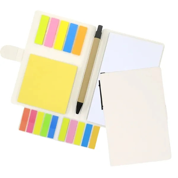 Kraft Paper Notebook With Pen And Colored Labels
