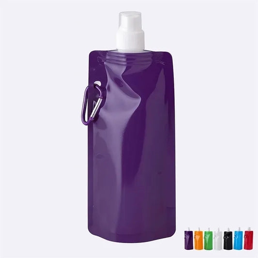Foldable Water Bottle with Carabiner Clip