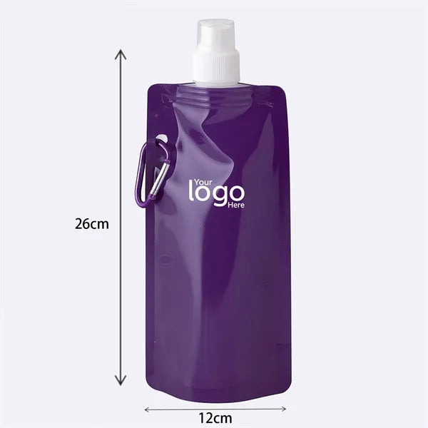 Foldable Water Bottle with Carabiner Clip
