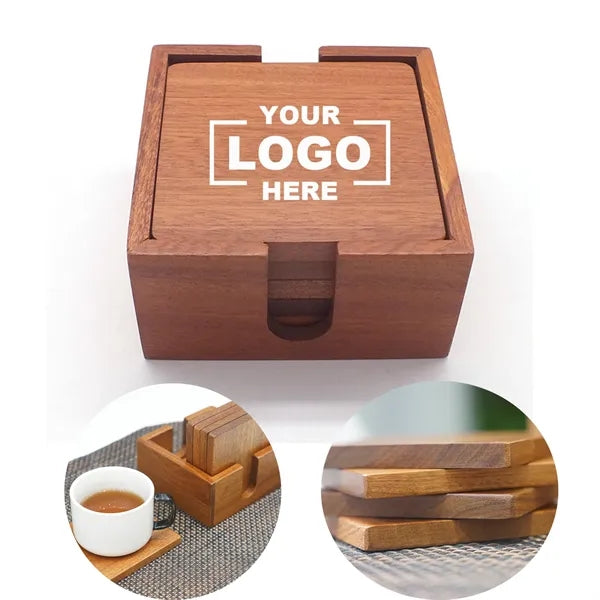 4 Set Bamboo Wood Coaster