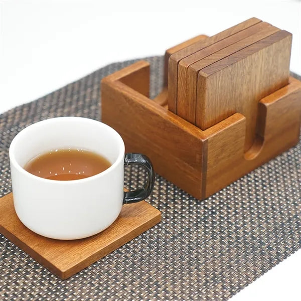 4 Set Bamboo Wood Coaster