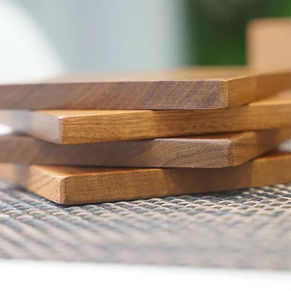 4 Set Bamboo Wood Coaster