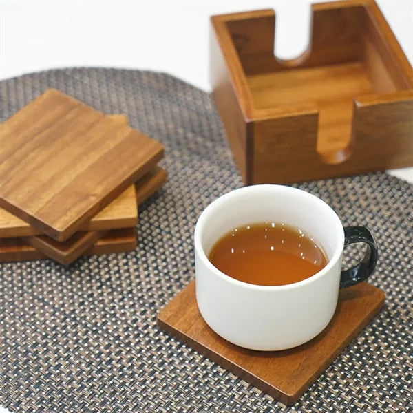 4 Set Bamboo Wood Coaster