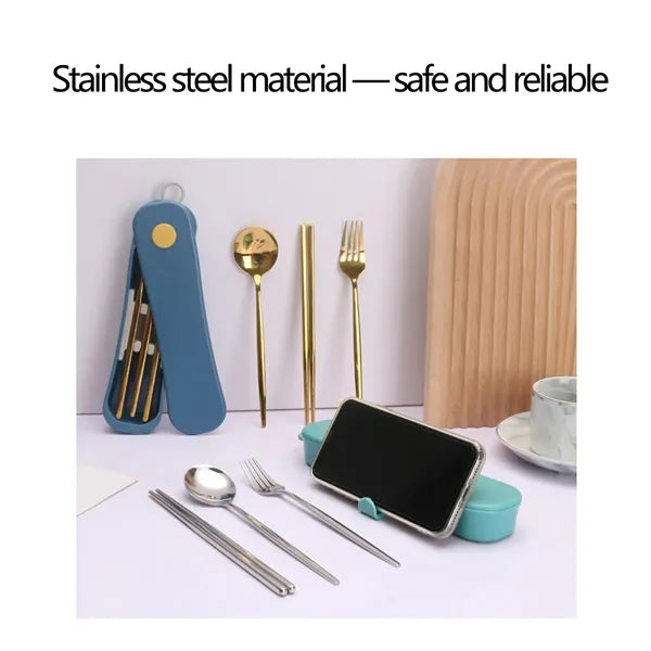 Portable Rotating Box Stainless Steel Cutlery Set