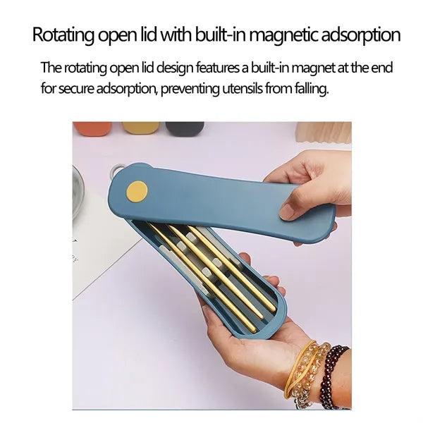 Portable Rotating Box Stainless Steel Cutlery Set