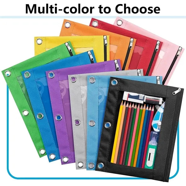 Big Pencil Pouch for 3 Ring Binder Case with Smooth Zipper