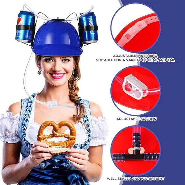 Beverage Helmet With Straw