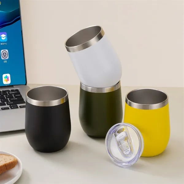 12Oz Insulated Wine Tumbler With Lid