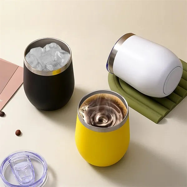 12Oz Insulated Wine Tumbler With Lid