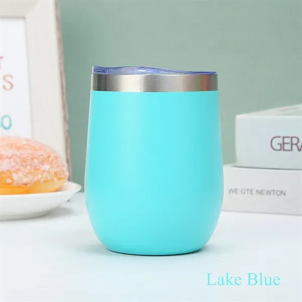 12Oz Insulated Wine Tumbler With Lid
