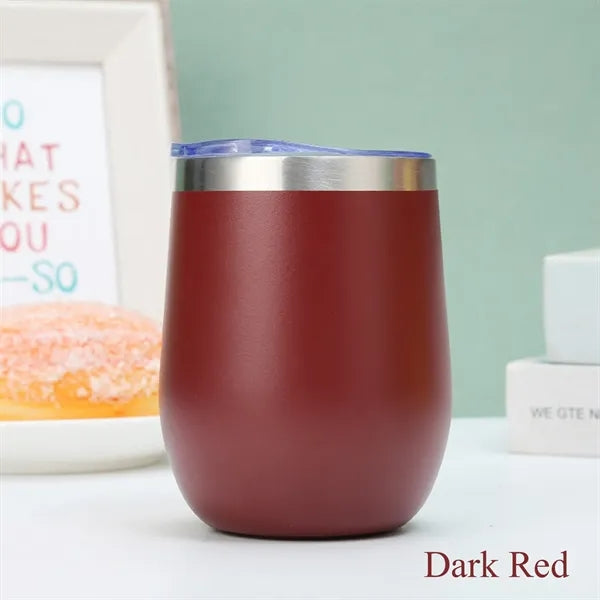 12Oz Insulated Wine Tumbler With Lid