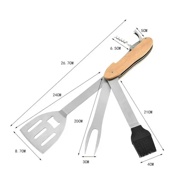Multi-Tool BBQ Set with Spatula Fork Brush Opener