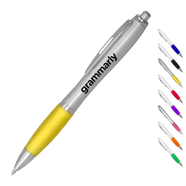 Click Satin Gray Finish Plastic Ballpoint Pen