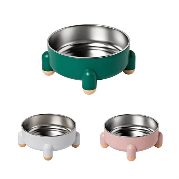 2-in-1 Stainless Steel Non-Slip Pet Food & Water Bowl