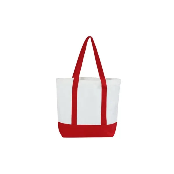 Large Canvas Zipper Tote Bag with Front Pocket