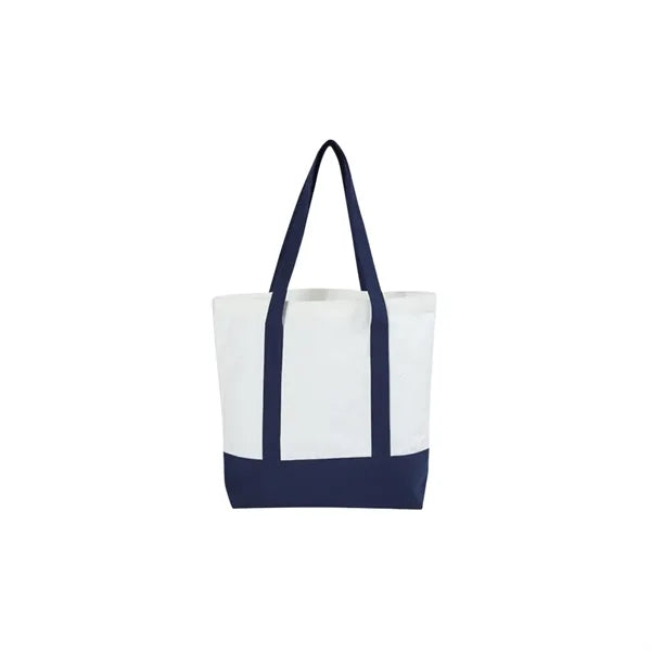 Large Canvas Zipper Tote Bag with Front Pocket