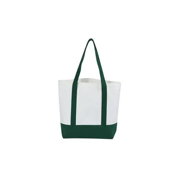 Large Canvas Zipper Tote Bag with Front Pocket
