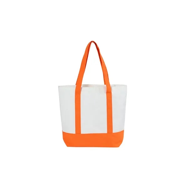 Large Canvas Zipper Tote Bag with Front Pocket