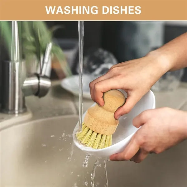 Natural Wood Kitchen Cleaning Removal Hanging Brush