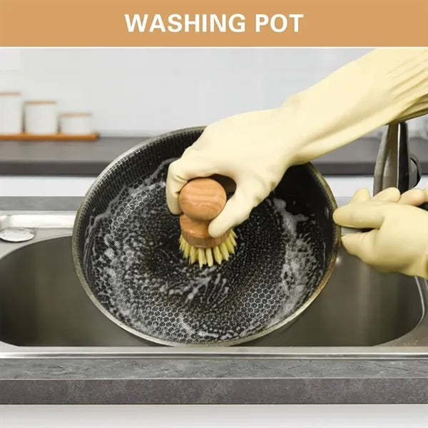 Natural Wood Kitchen Cleaning Removal Hanging Brush