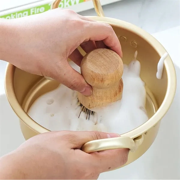 Natural Wood Kitchen Cleaning Removal Hanging Brush
