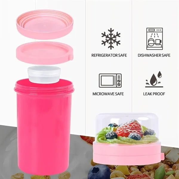 Outdoor Sealed Salad Camping Cup With Lid Spoon