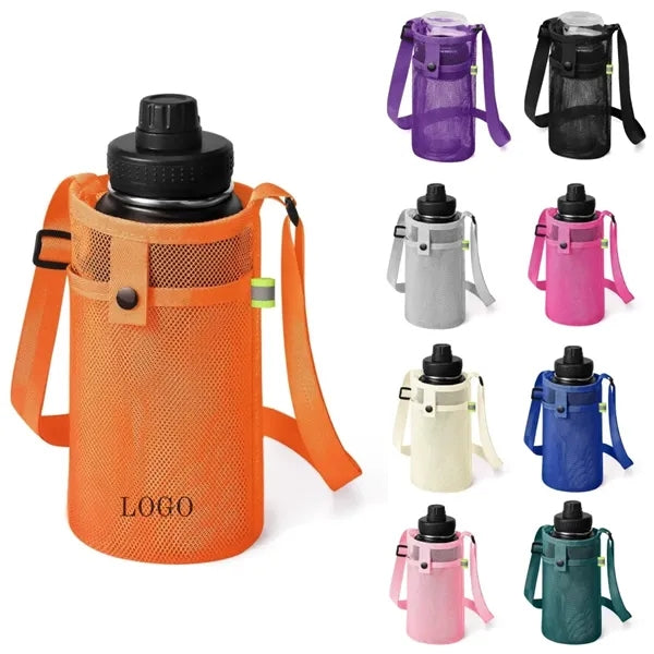 Large Mesh Water Bottle Crossbody Sling Bag