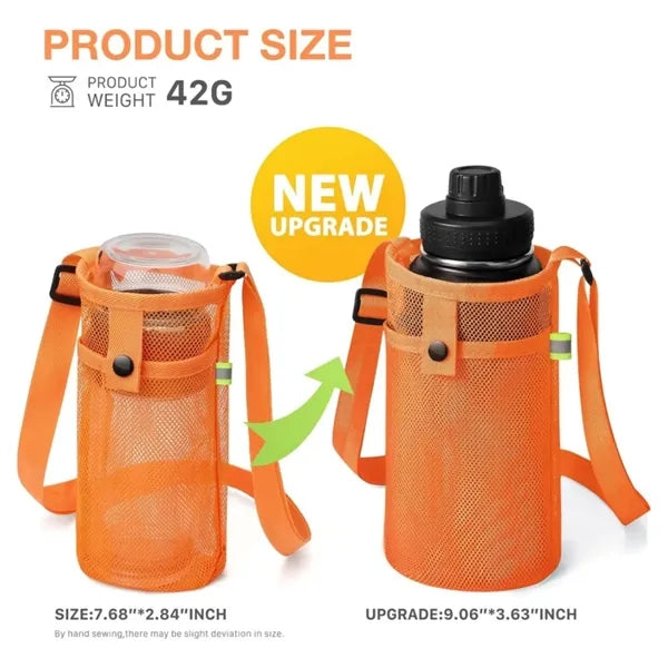 Large Mesh Water Bottle Crossbody Sling Bag