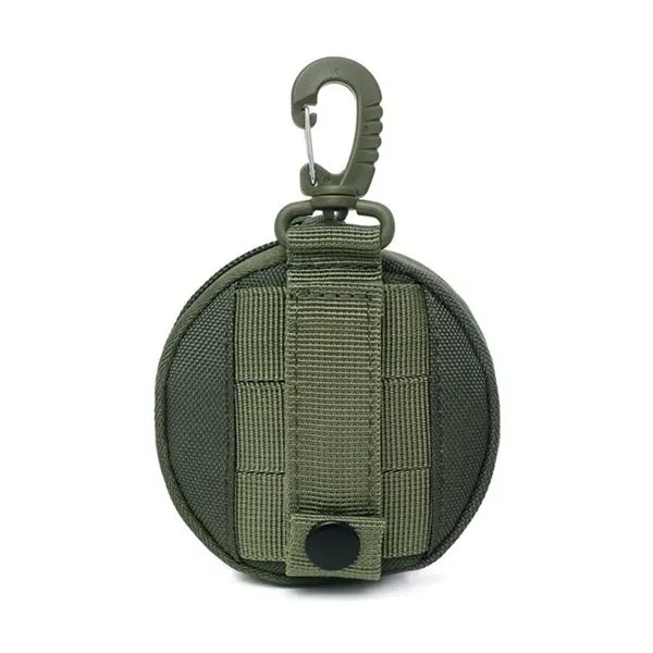 Round Coin Bag with Zipper and Carabiner