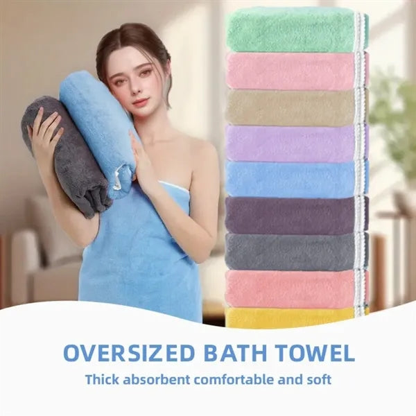 Large-sized quick-drying coral fiber bath towel