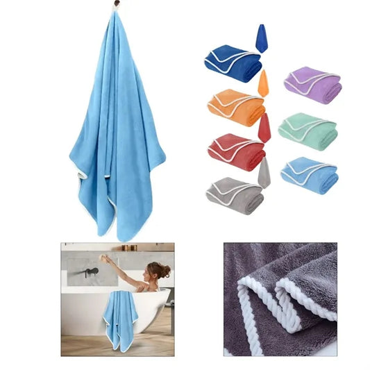 Large-sized quick-drying coral fiber bath towel