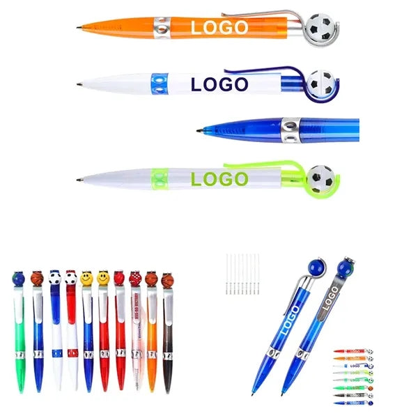 Soccer Black Spinner Globle Ballpoint Pen