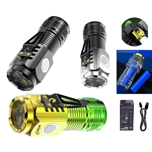 USB-rechargeable mini flashlight with 3 modes Pocket Clip
