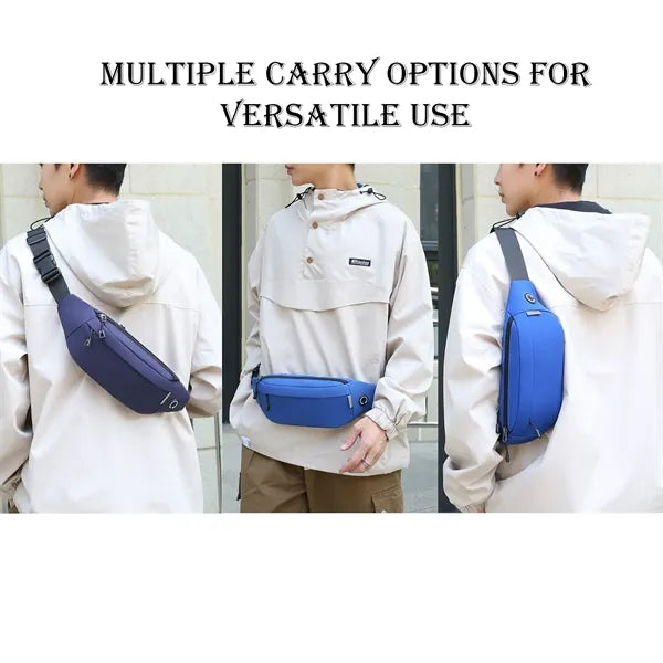 Hands-Free Fanny Pack with 3 Pockets and Earbud Slot