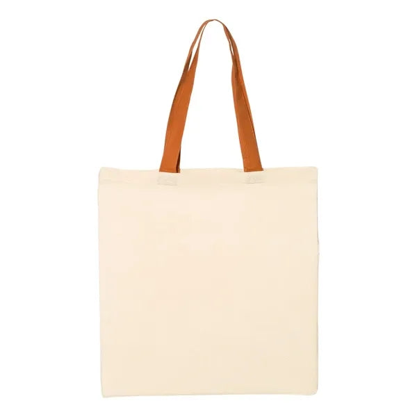 Q-Tees Economical Tote with Contrast-Color Handles