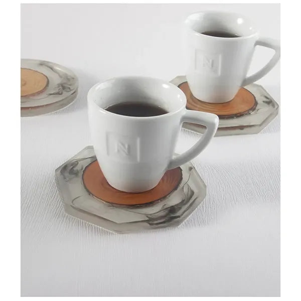 Round Resin Solid Wood Insulation Pad Tea Coaster