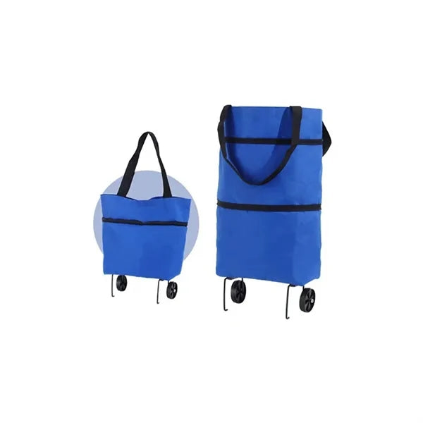 Rolling foldable shopping tote