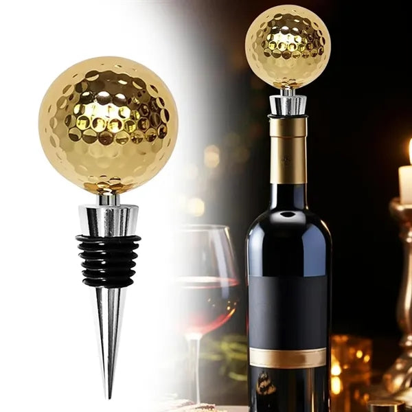 Golf Ball Wine Bottle Stopper Beverage Sealer