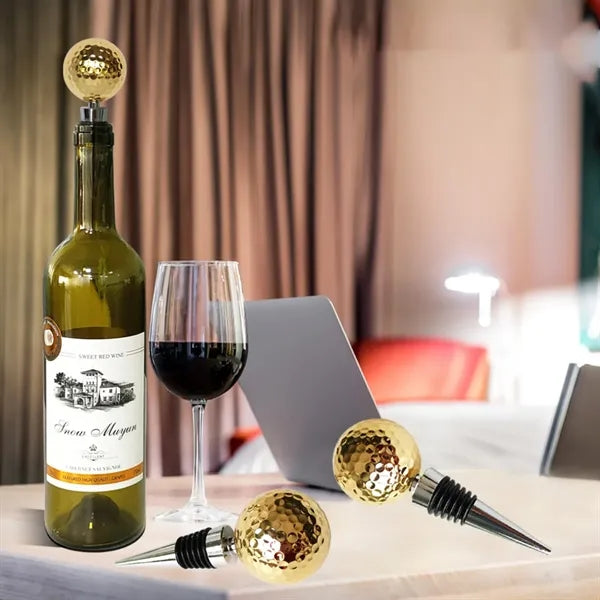 Golf Ball Wine Bottle Stopper Beverage Sealer