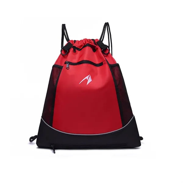 Mesh Ball Drawstring Backpack with Hidden Pocket