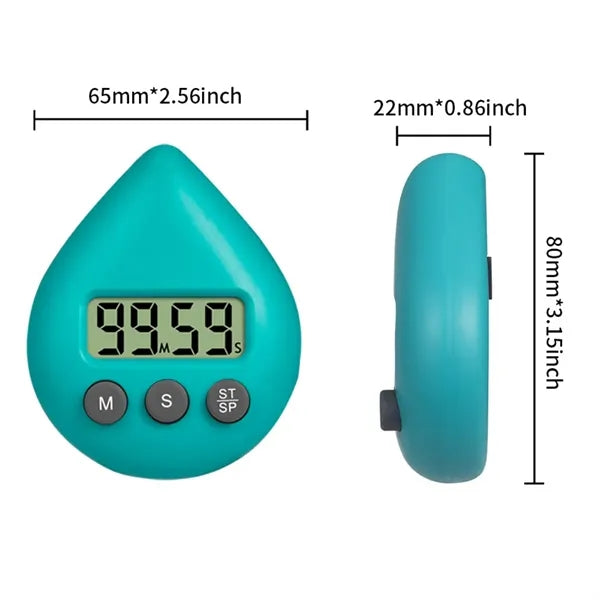 Water Drop Digital Kitchen Timer & Multi-Use Countdown