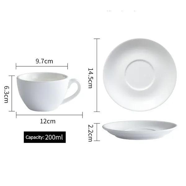 7oz Ceramic Cup and Saucer Set