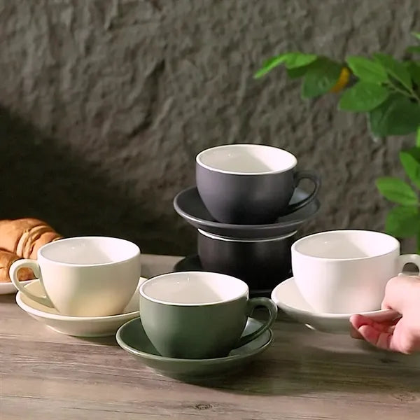 7oz Ceramic Cup and Saucer Set