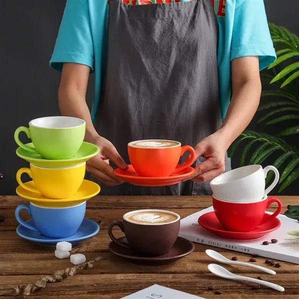 7oz Ceramic Cup and Saucer Set