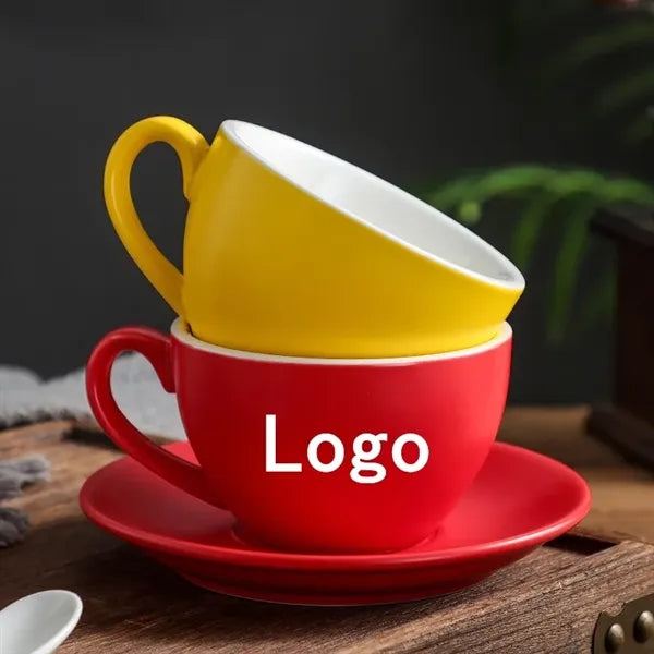 7oz Ceramic Cup and Saucer Set