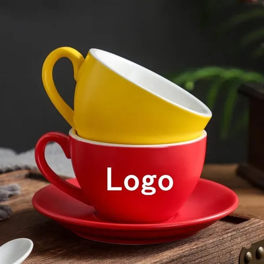 7oz Ceramic Cup and Saucer Set