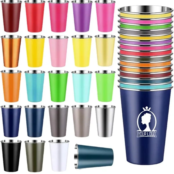 Premium Stainless Steel Shatterproof Cups - 16oz, Stackable
