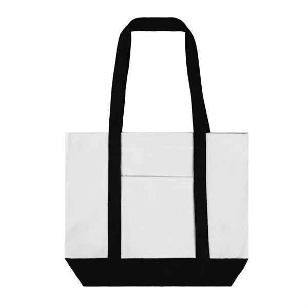 12 Oz Cotton Boat Tote Bag Front Pocket W/ Gusset